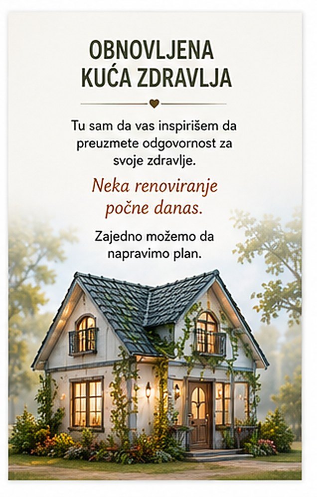Obnovljena Kuća zdravlja: neka renoviranje počne danas, zajedno možemo da napravimo plan.